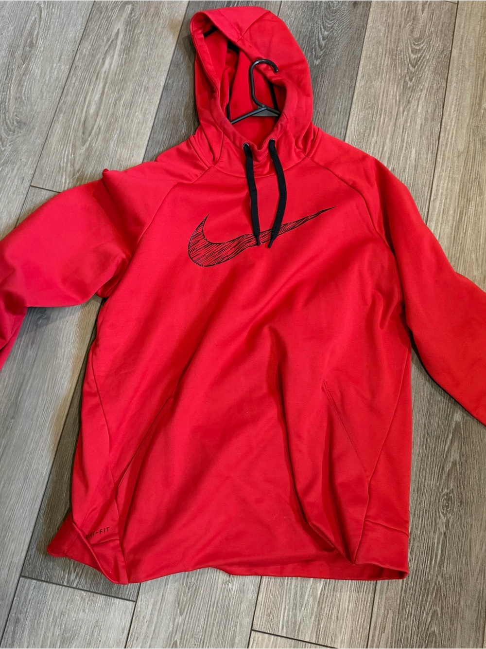 Nike Red Crewneck Hoodie with Black Swoosh